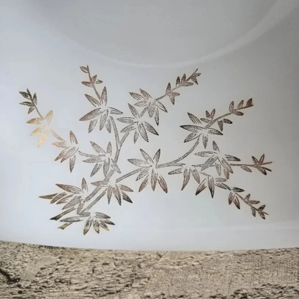 FEDERAL GLASS | Golden Glory Milk Glass Serving Bowl